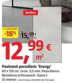 Bauhaus Energy - paviment porcellànic oferta