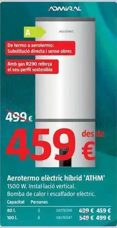 Bauhaus Admiral - aerotermo electric hibrid oferta