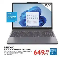 Worten Lenovo - portatil ideapad slim 3 15irh10 oferta