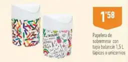 Supermercados Deza Papelera de sobremesa con tapa balancín oferta
