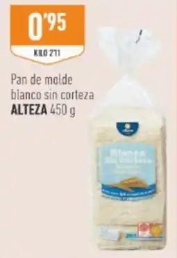 Supermercados Deza Alteza pan de molde blanco sin corteza oferta
