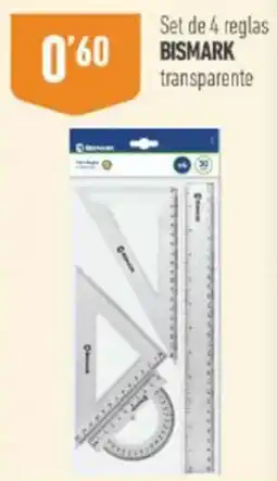Supermercados Deza Bismark set de 4 reglas transparente oferta