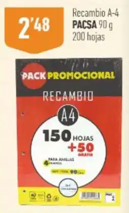 Supermercados Deza Pacsa recambio a-4 oferta
