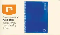 Supermercados Deza Pacsa basic cuaderno oferta