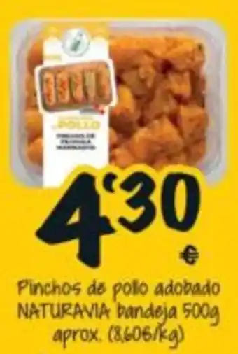 Naturavia pinchos de pollo adobado