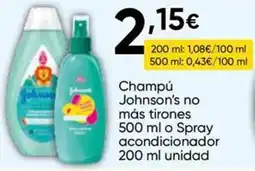 FROIZ Champú Johnson's no más tirones 500 ml o Spray acondicionador 200 ml unidad oferta