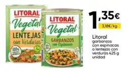 FROIZ Litoral vegetal garbanzos con espinacas o lentejas con verduras oferta