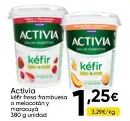 FROIZ Activia kéfir fresa frambuesa o melocotón y maracuyá oferta