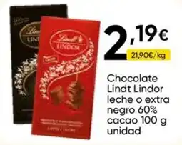 FROIZ Lindt Lindor leche o extra negro 60% oferta
