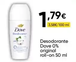 FROIZ Dove desodorante 0% original roll-on oferta
