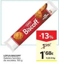 Caprabo Lotus - biscoff galetes farcides de xocolata oferta