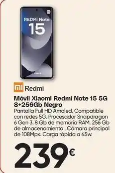 FROIZ Xiaomi - móvil redmi note 15 5g 8+256gb negro oferta