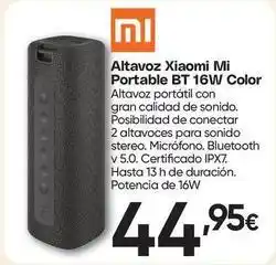 FROIZ Xiaomi - altavoz mi portable bt 16w color oferta