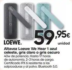 FROIZ Loewe - altavoz we hear 1 azul celeste gris claro o gris oscuro oferta