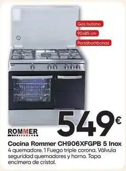 FROIZ Rommer - cocina ch906xfgpb 5 inox oferta