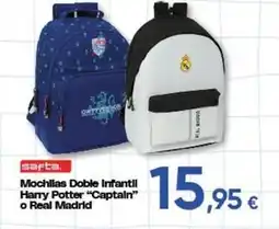 FROIZ Safta - mochilas doble infantil harry potter captain o real madrid oferta