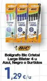 FROIZ Bic - bolígrafo cristal large blister 4 u azul, negro o surtidos oferta