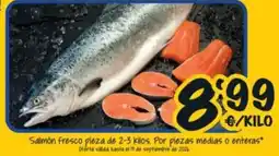 Cash Fresh Salmón fresco pieza de 2-5 kilos, por plezas medias o enteras oferta
