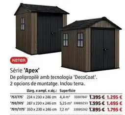 Bauhaus Keter - armarios y casetas de jardin serie 'apex' oferta