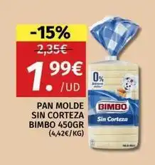 Maskom Supermercados Bimbo - pan molde sin corteza oferta