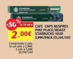 Maskom Supermercados Starbucks - cafe caps nespres pike place/roast oferta