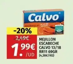 Maskom Supermercados Calvo - mejillon escabeche 13/18 oferta