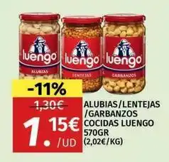 Maskom Supermercados Luengo - alubias/ lentejas/ garbanzos cocidas oferta