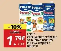 Maskom Supermercados Puleva - leche crecimiento/cereale s/ buenas noches peques 3 brick oferta