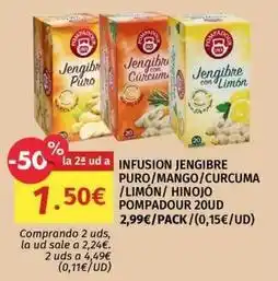 Maskom Supermercados Puro - infusion puro/mango/curcuma/limon/hinojo pompadour oferta