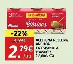 Maskom Supermercados La española - aceituna rellena anchoa oferta
