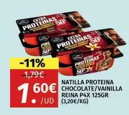 Maskom Supermercados Postres reina - natilla proteina chocolate/ vainilla p4x oferta