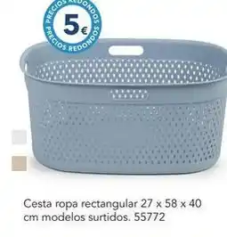 Tiendas MGI Cesta ropa rectangular 27 x 58 x 40 cm modelos surtidos oferta