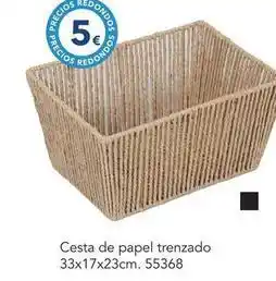 Tiendas MGI Cesta de papel trenzado oferta