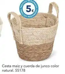 Tiendas MGI Cesta maiz y cuerda de junco color natural oferta