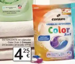 Consum Consum cápsulas detergente color 3 en 1 oferta