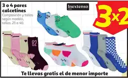 Alcampo INEXTENSO 3 o 4 pares calcetines oferta