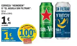 E.Leclerc HEINEKEN O EL AGUILA SIN FILTRAR Cerveza oferta