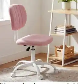Alcampo Silla escritorio rosa regulable en altura, estructura blanca oferta