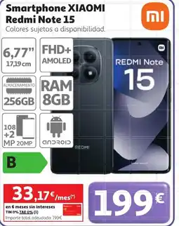 Alcampo Smartphone XIAOMI Redmi Note 15 oferta
