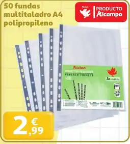 Alcampo 50 fundas multitaladro A4 polipropileno oferta