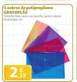 Alcampo GRAFOPLÁS 4 sobres de polipropileno oferta