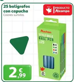 Alcampo 25 bolígrafos con capucha oferta