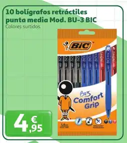 Alcampo BIC 10 bolígrafos retráctiles punta media Mod. BU-3 oferta