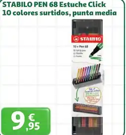 Alcampo STABILO PEN 68 Estuche Click 10 colores surtidos, punta media oferta