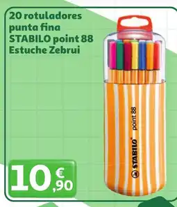 Alcampo STABILO 20 rotuladores punta fina point 88 Estuche Zebrui oferta