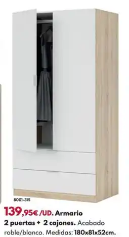 BricoCentro Armario 2 puertas + 2 cajones oferta