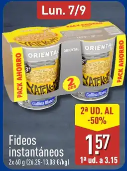 ALDI Oriental fideos instantáneos oferta
