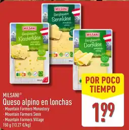 ALDI Milsani queso alpino en lonchas oferta