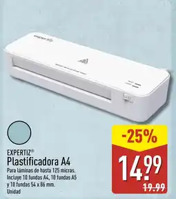 ALDI Expertiz plastificadora a4 oferta