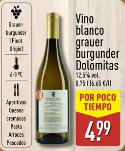ALDI Kellerer Auer vino blanco grauer burgunder dolomitas oferta